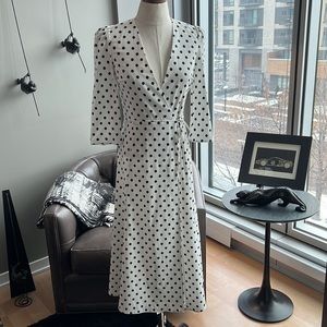 New REFORMATION Hilltop Polka Dot Midi Wrap Dress Size XS